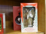 2 HALLMARK ORNAMENTS; 1 YULETIDE SANTA MEMORIES OF CHRISTMAS AND A RING IN THE SEASON BELL