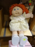 CABBAGE PATCH DOLL; RED HEADED CABBAGE PATCH DOLL IN WHITE LACE DRESS