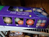 10 LIGHT FIBER OPTIC BALL SET; IN ORIGINAL BOX, INDOOR/OUTDOOR, CLEAR IN COLOR. APPROXIMATE LENGTH