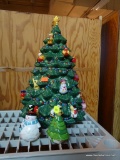 CHRISTMAS CERAMICS LOT; INCLUDES ADORABLE VINTAGE TREE SHAPED COOKIE JAR BY CHRISTOPHER RADKO, AS
