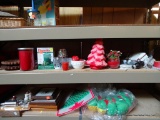 CHRISTMAS CANDLES LOT; INCLUDES ASSORTED VOTIVE, FUN SHAPED, FLAMELESS CANDLES PLUS CANDLE HOLDERS,