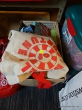 LOT OF ASSORTED REUSABLE HOLIDAY GIFT BOXES; ALSO INCLUDES WHEEL OF FORTUNE TOTE BAG.
