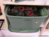TUB LOT; FILLED WITH GARLAND (SOME WITH RIBBONS, AND SOME WITH ARTIFICIAL BERRIES AND HOLLY)