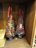 PAIR OF POTPOURRI CHRISTMAS TREES; EACH STANDS 18 IN TALL, GREAT FOR A DEN OR SITTING ROOM TO ADD