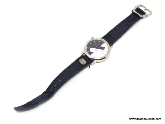 VINTAGE UNISEX "AHEAD OF TIME" WRISTWATCH, GEO. TIME BY CHEVAL. WATER RESISTANT. WITH ORIGINAL BAND.