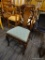 ANTIQUE FIDDLE BACK CHAIR; BEAUTIFUL ANTIQUE FIDDLE BACK CHAIR WITH AN IVY UPHOLSTERED SEAT. THIS