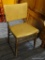 VINTAGE FOLDING CHAIR; MADE BY LOUIS RASTETTER & SONS CO. THIS VINTAGE YELLOW SOLID KUMFORT FOLDING