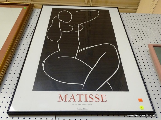 FRAMED MATISSE; HENRI MATISSE SILHOUETTE OF A WOMAN. SAYS "NU ASSIS, JAMBES CROISEES II, 1941-42.