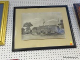 FORT PLAIN VILLAGE HALL PRINT; THIS PRINT IS OF A BUILDING 