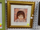 FRAMED EDNA HIBEL PRINT; FRAMED EDNA HIBEL PRINT OF A CHILD . IT IS PENCIL SIGNED. IT IS DOUBLE