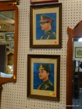 FRAMED PORTRAIT ART; THIS IS A SET OF TWO FRAMED JAPANESE ARTISTIC PORTRAITS. ONE IS A MAN IN A