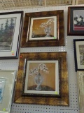 PAIR OF FLORAL PRINTS; STILL LIFE FLORAL PRINTS DEPICTING VASES WITH FLOWERS. IN MODERNIST STYLE