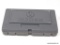 RUGER GUN CASE; HARDSIDED GREY PLASTIC CASE WITH YELLOW LABEL ON END, MADE FOR A .45 COLT, MODEL