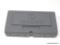 RUGER GUN CASE; HARDSIDED GREY PLASTIC CASE WITH ORANGE LABEL ON END, MADE FOR A 9MM HANDGUN, MODEL