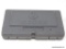 RUGER GUN CASE; HARDSIDED GREY PLASTIC CASE WITH YELLOW LABEL ON END, MADE FOR A 45 ACP, MODEL