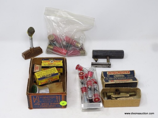ASSORTED AMMO LOT; INCLUDES ASSORTED BAG OF SHELLS, SMALL CONTAINER OF TRIPLE K BRAND PLASTIC SNAP