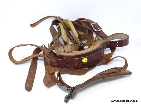 LOT OF LEATHER GUN SLINGS AND STRAPS; TOTAL OF 4.