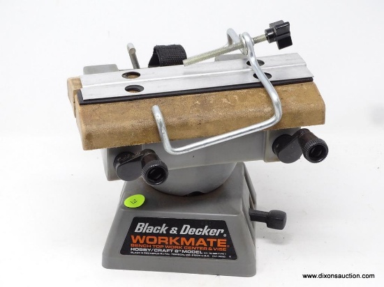 BLACK & DECKER WORKMATE 8 INCH BENCH TOP WORK CENTER AND VISE; HOBBY/CRAFTER #79-025, TYPE 1.