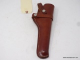 LEATHER GUN HOLSTER; TRIPLE K HOLSTER, RUGER MK I, II, III. FOR 6 7/8 IN BARRELS, TOTAL LENGTH IS 12