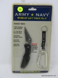 ARMY NAVY BOBCAT GIFT PACK #2; INCLUDES A BOBCAT KNIFE (T-3000 STAINLESS STEEL LOCK BLADE WITH 2.5