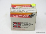 12 GAUGE AMMO; WINCHESTER SUPER-X LONG RANGE. 12 GAUGE, 2 3/4 INCHES, 7 1/2 SHOT, 1 1/4 OZ SHOT. 3