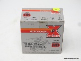 12 GAUGE AMMO; WINCHESTER SUPER-X, HB (HIGH BRASS). 12 GAUGE, 2 3/4 INCHES, 3 3/4 DR EQ, 1 1/4 OZ, 6