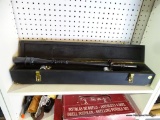 VINTAGE J UNERTL SCOPE AND CASE; MODEL #1419, BLACK IN COLOR, MEASURES 24.5 IN LONG. SIMILAR MODELS