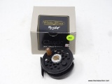 FLY REEL IN BOX; CLASSIC DISC DRAG FLY REEL. MODEL WR-.5. LINE WEIGHT #2-4. BACKING CAP 20/100.
