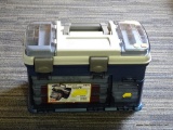 PLANO TACKLE BOX; MODEL 7271. BRAND NEW AND NEVER USED! HAS 2 LIFT TOP COMPARTMENTS ON THE LID, A