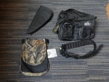 ASSORTED LOT; PISTOL CASE, BANDOLIER, FIELD & STREAM CARRYING BAG, AND MORE!