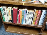 SHELF LOT OF BOOKS RELATED TO OUTDOORS, HUNTING, FISHING, BIRDS, ETC; INCLUDES SHOOTERS BIBLES, THE