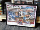 (WALL) SIGNED RUSTY WALLACE NASCAR ARTWORK PRINT; BY ARTIST SAM BASS, DATED 2005, AND SIGNED BY THE