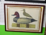 (WALL) FRAMED DUCK DECOY ART; 