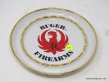 RUGER PORCELAIN ASHTRAY; 1968 MEMORABILIA WITH THE BLACK PRINTED 