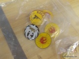 RUGER FIREARMS LAPEL PINS LOT; INCLUDES 12 TOTAL PIECES WITH ASSORTED BLACK, RED, YELLOW LOGOS FROM