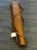 LEATHER RIFLE SCABBARD; VINTAGE IVER JOHNSON LEATHER RIFLE SCABBARD.