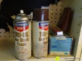 FISHING SPOOL ETC LOT; INCLUDES PENN DELMAR METAL SPOOL IN ORIGINAL BOX, #285M, 2 CANS OF TRU-OIL