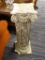 SMALL PLASTER COLUMN/PLANT STAND; WITH THE LOOK OF A WEATHERED ROMAN OR GREEK DESIGN, THIS