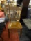 VINTAGE WOODEN BANISTER BACK CHAIR; PRESSBACK CREST RAIL WITH TURNED POSTS AND A BANISTER BACK,