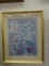 (WALL) FRAMED JOHN POWELL FLORAL IMAGE; CREAM COLORED BORDER IN GOLD COLORED FRAME. MEASURES 24 IN X