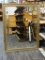LARGE SOFA-SIZE WALL MIRROR; BEVELED MIRROR GLASS IN EXCELLENT CONDITION, FRAMED WITH A BRUSHED