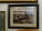 (WALL2) FRAMED VINTAGE PHOTOGRAPH; THIS PHOTOGRAPH IS OF AN EARLY MODEL ENGINE POWERED BI-PLANE. IS