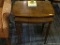 SET OF NESTING TABLES; MAHOGANY WITH BANDED INLAY TOP NESTING TABLES WITH SHERATON LEGS. SMALLEST