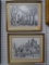 (WALL2) PAIR OF WILLIAMSBURG, VA PRINTS; 1 OF BRUTON PARISH CHURCH AND 1 OF THE GOVERNOR'S PALACE.