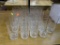 GLASS TUMBLERS SET; TOTAL OF 17 TUMBLERS. 9 ARE ETCHED WITH THE VIRGINIA COMMONWEALTH UNIVERSITY