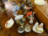 ASSORTED CERAMICS FIGURINES LOT; 12 TOTAL PIECES. INCLUDES ITEMS BY HOMCO (3 SMALL WOODLAND