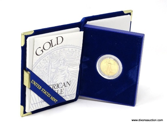 1996 AMERICAN EAGLE $10 GOLD COIN, UNCIRCULATED, WITH COA & IN PRESENTATION BOX, ONE-QUARTER OUNCE