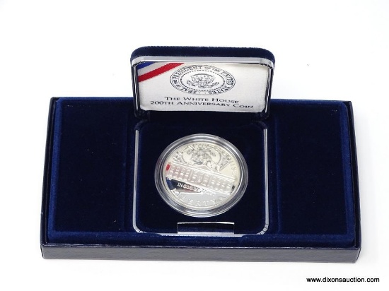 THE WHITE HOUSE 200th ANNIVERSARY COIN 1792-1992, SILVER DOLLAR PROOF W/ COA AND IN PRESENTATION BOX