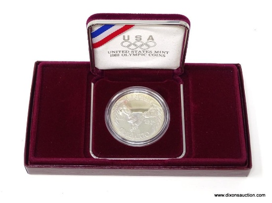 1998 OLYMPIC PROOF SILVER DOLLAR W/ COA AND IN PRESENTATION BOX