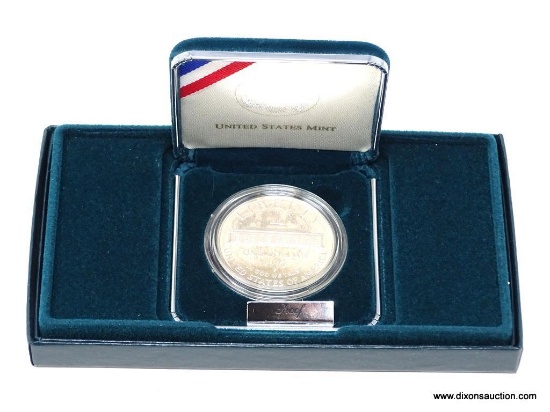 1997 U.S. BOTANIC GARDEN COMMEMORATIVE PROOF SILVER DOLLAR W/ COA AND PRESENTATION BOX